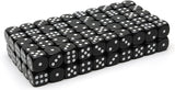 100 pack of black dice with rounded corners.
