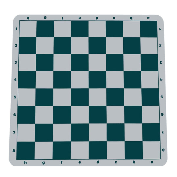 Green Silicone Tournament Chess Mat - 19.75 Inch Board with 2.25 Inch Squares.