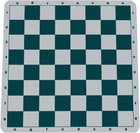 Full view of green silicone chess board.