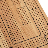 Zoomed in of center of Cribbage board.