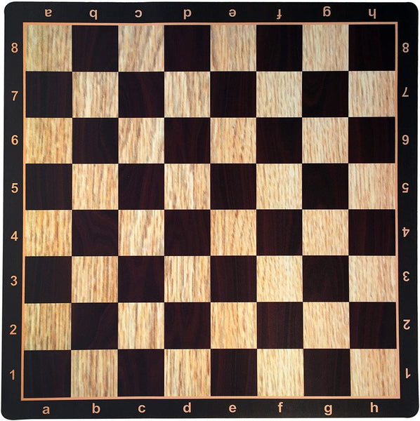 Wenge with Rosewood & Light Wood Mousepad Chessboard, 20 inches.