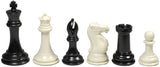 Black and white chess pieces.