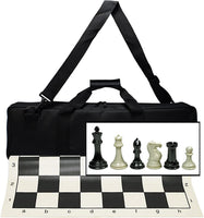 Ultimate Tournament Chess Set with New Silicone Chess Mat, Canvas Bag and Super Triple Weighted Chessmen with 4 Inch King