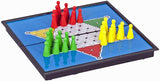 Zoomed in picture of Chinese Checkers board with playing pieces.