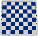 Full view of blue silicone chess board.
