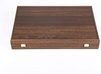 Luxury Dark Brown Wood Backgammon Set closed.