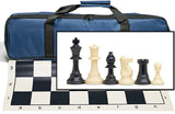 Tournament Chess Set with Royal Blue Bag - 3.75 inch king.