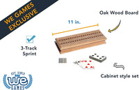 Oak Wood board. 3 track sprint. Cabinet style set. 11 inches length.