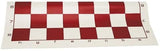 Red vinyl chess mat folded.