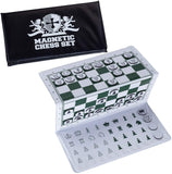 Mini White Logo Magnetic Pocket Chess Set.