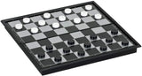 Magnetic Checkers Set. Checker pieces sitting on magnetic board 10 inches.