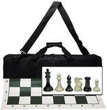 Ultimate Tournament Chess Set with NEW Green Silicone Chess Mat, Canvas Bag & Super Triple Weighted Chessmen.