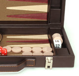 Look at the inside of the briefcase sides with an area for holding dice and game chips.