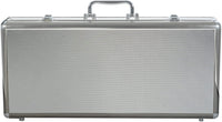 Full view of silver aluminum case.