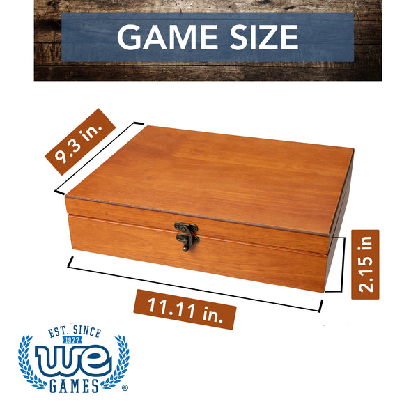 WE Games Deluxe Shut the Box Board Game with Dice – 12 Number Flip Tiles  Solid Natural Wood – Large, 14 inches – Wood Expressions